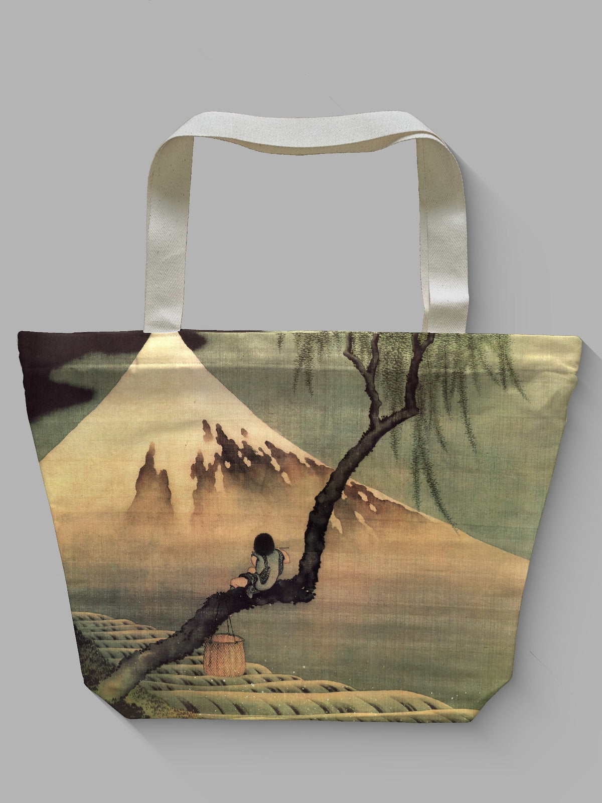 Borsa tessile con cerniera - HOKUSAI - BOY ON A TREE