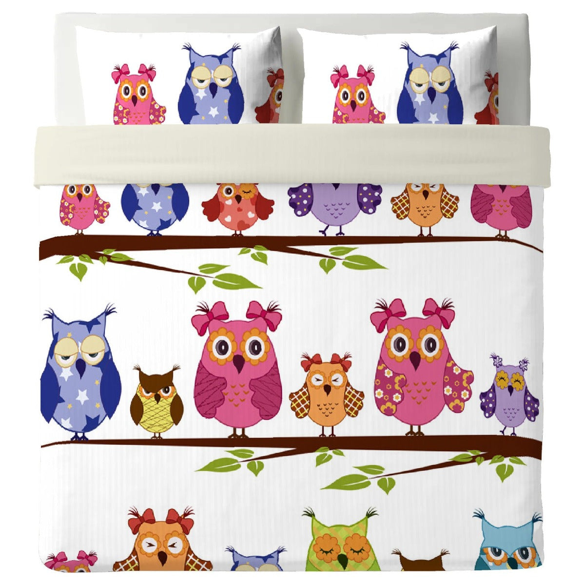 Lenzuolo Copriletto con federe - Funny bed - Gufi in a row