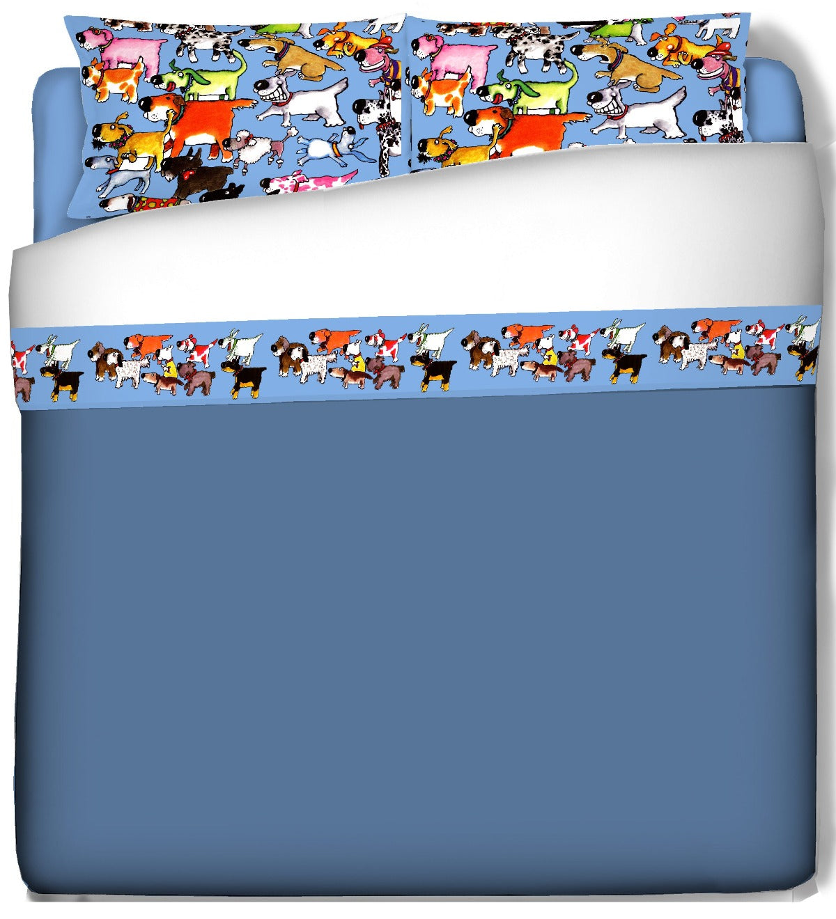 Sheets with pillowcases - Funny Bed - Strange Dogs
