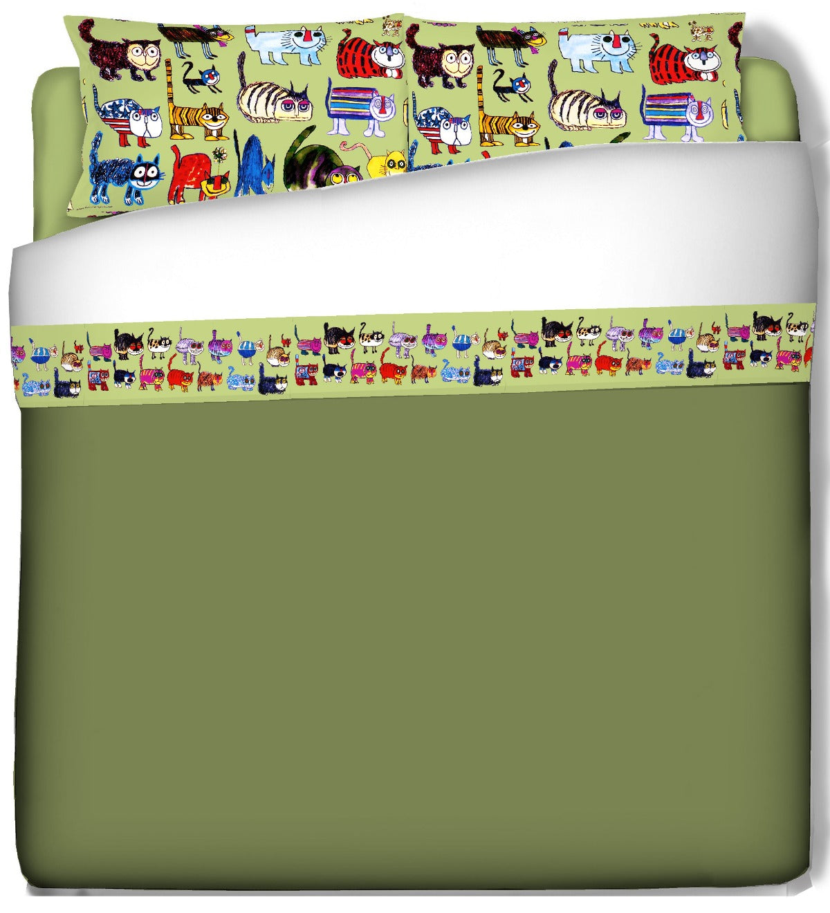 Lenzuola con federe - Funny Bed - Gatti matti