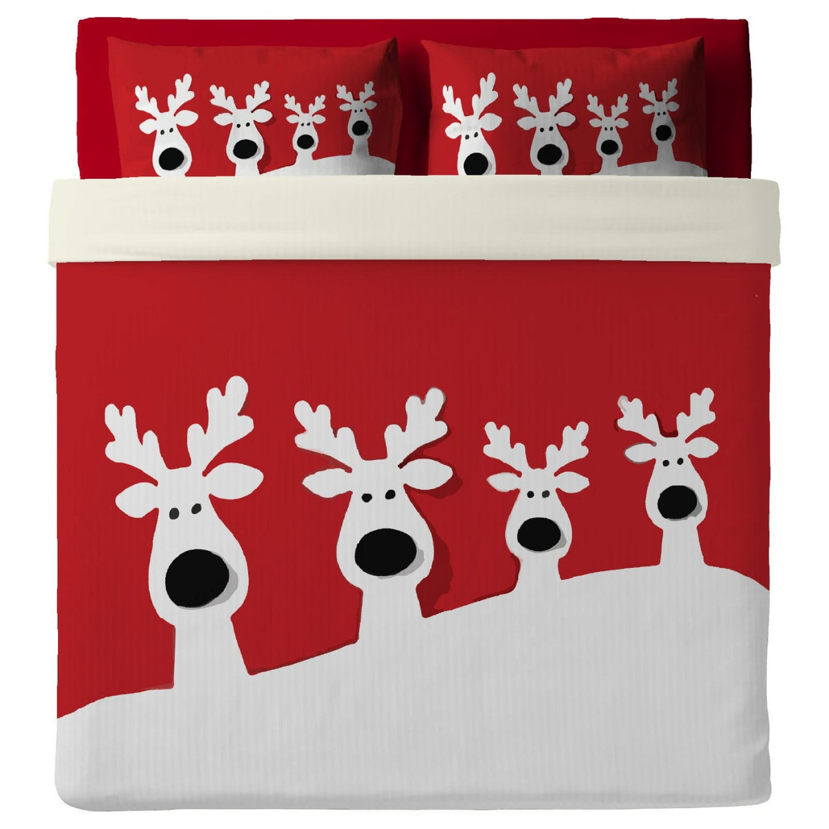 Bedsheet with pillowcases CURIOUS REINDEER