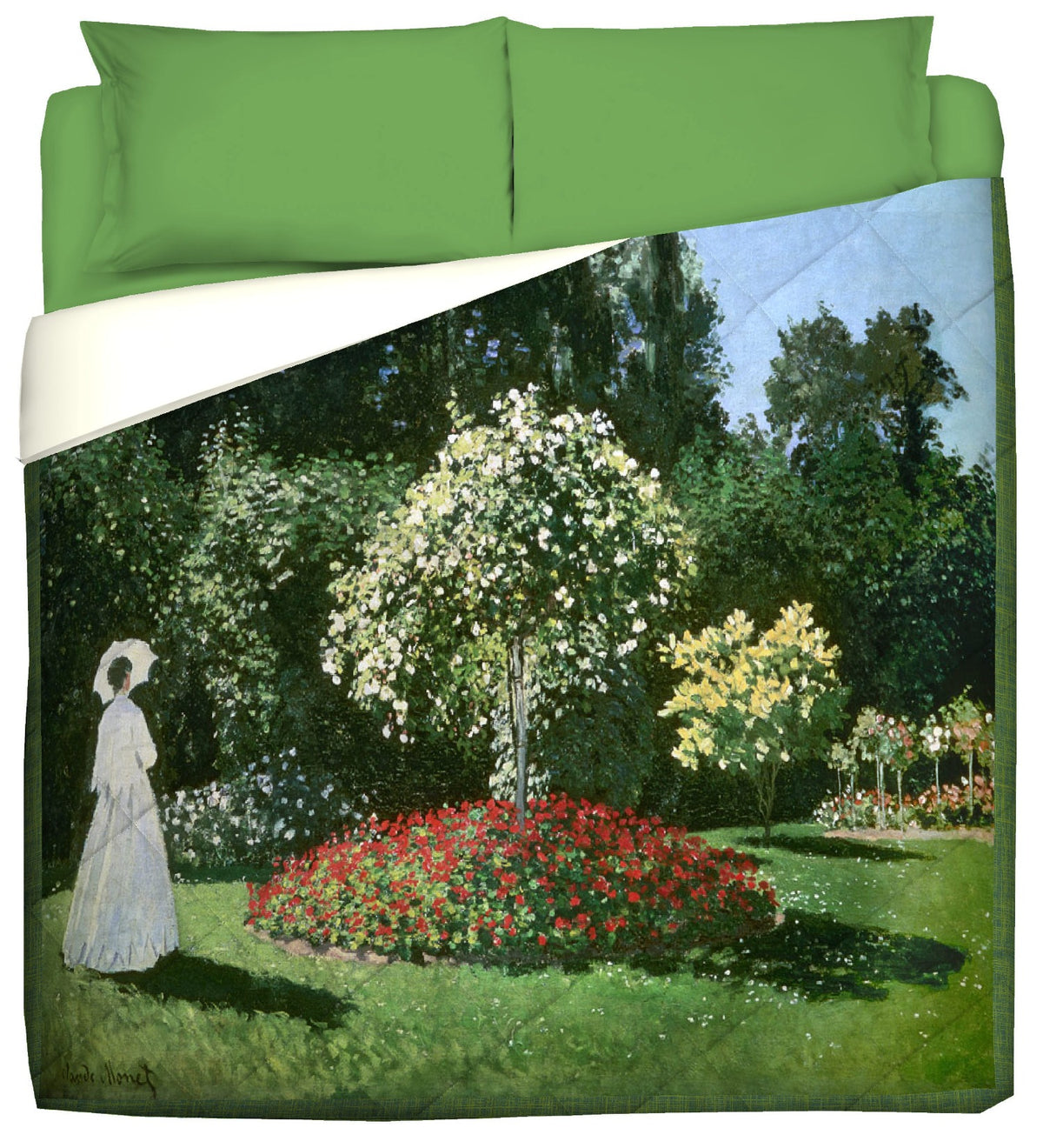 Monet Winter Quilt - Field of poppies