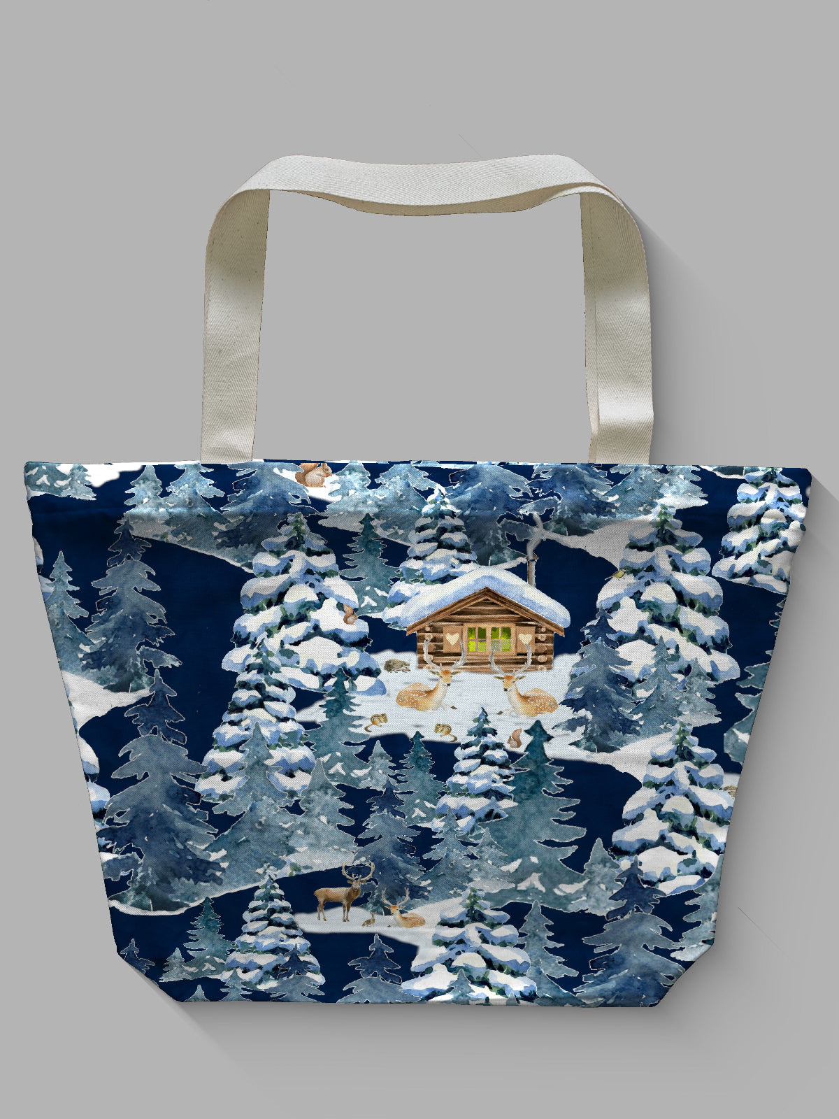 Borsa tessile con cerniera - BOSCO D'INVERNO