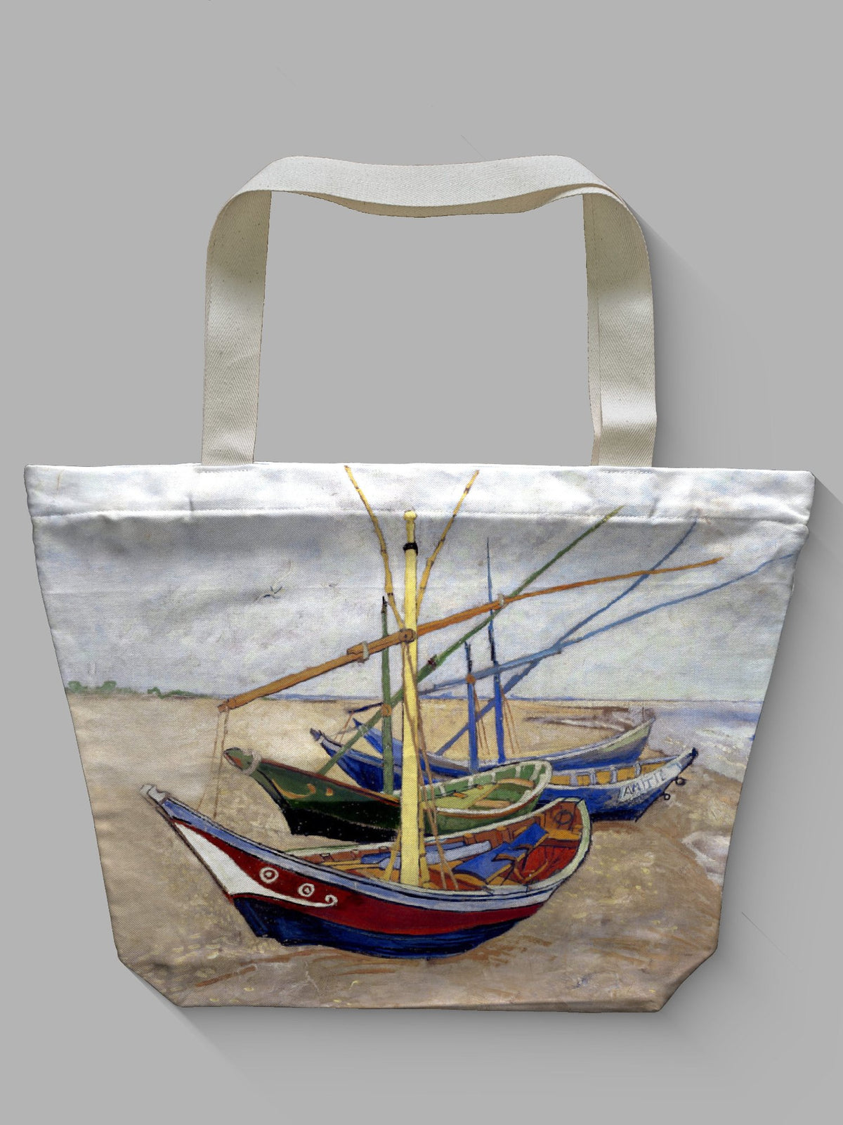 Borsa tessile con cerniera - VAN GOGH - BARCHE SULLA SPIAGGIA