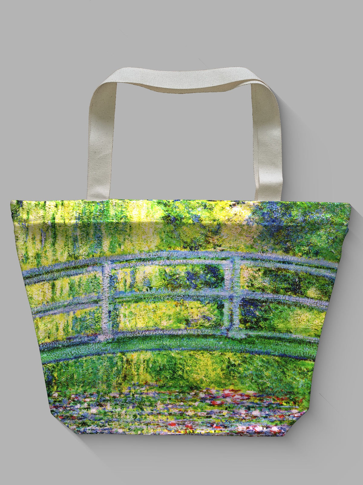 Borsa tessile con cerniera - MONET - PONTE GIAPPONESE