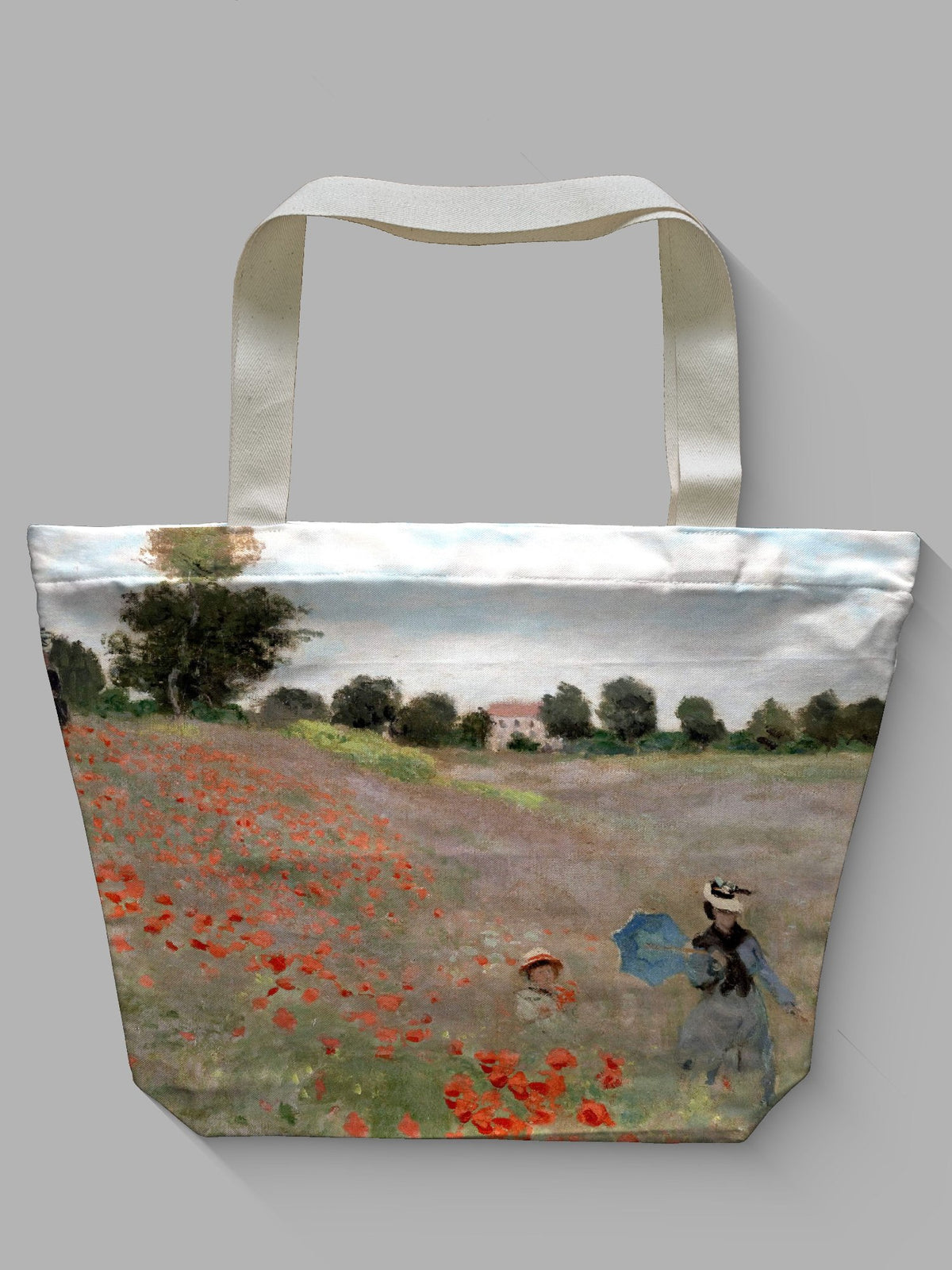 Borsa tessile con cerniera - MONET - CAMPO DI PAPAVERI