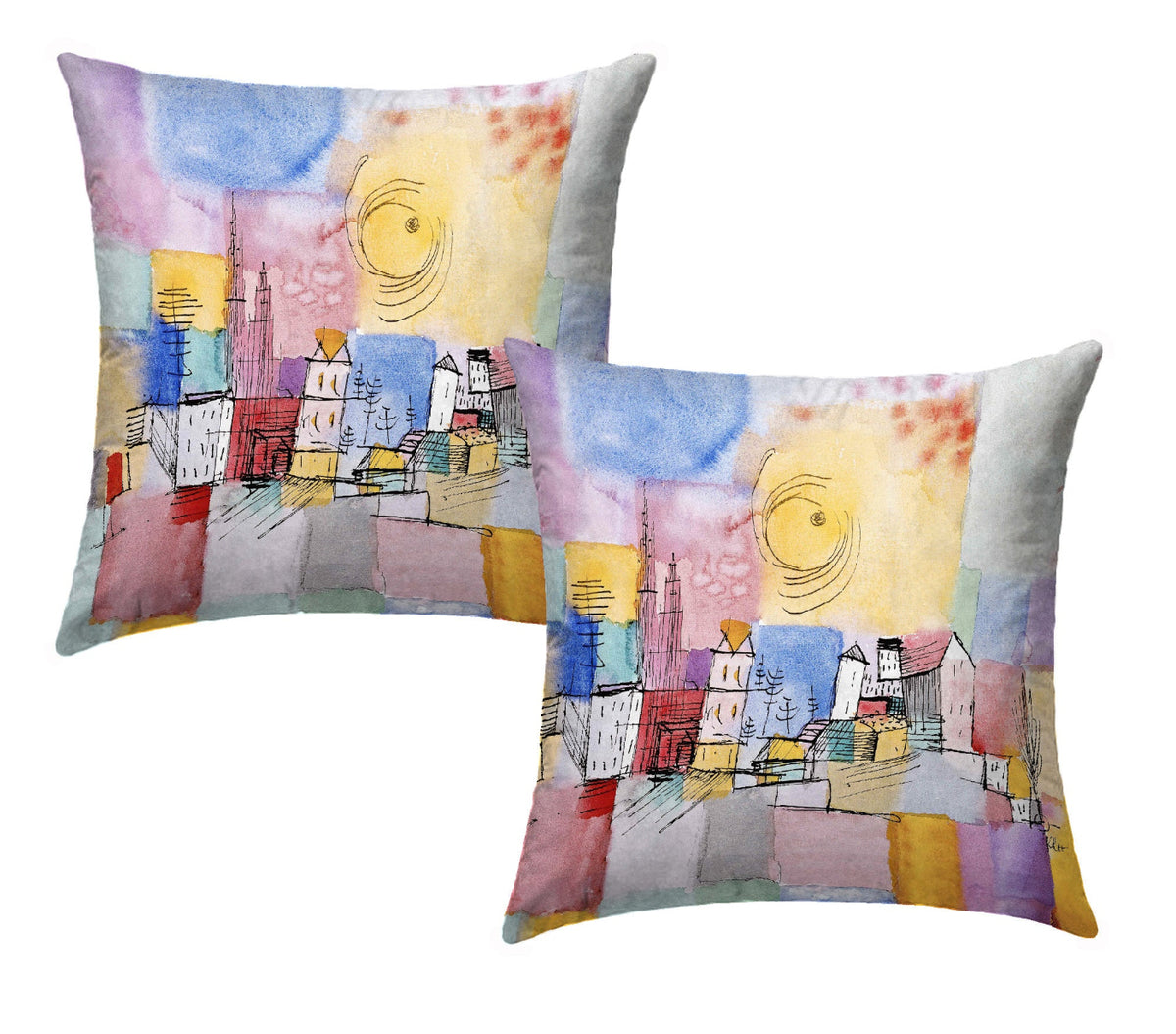 Coppia Fodere per Cuscino Arredo - KLEE - PANORAMA CITTADINO