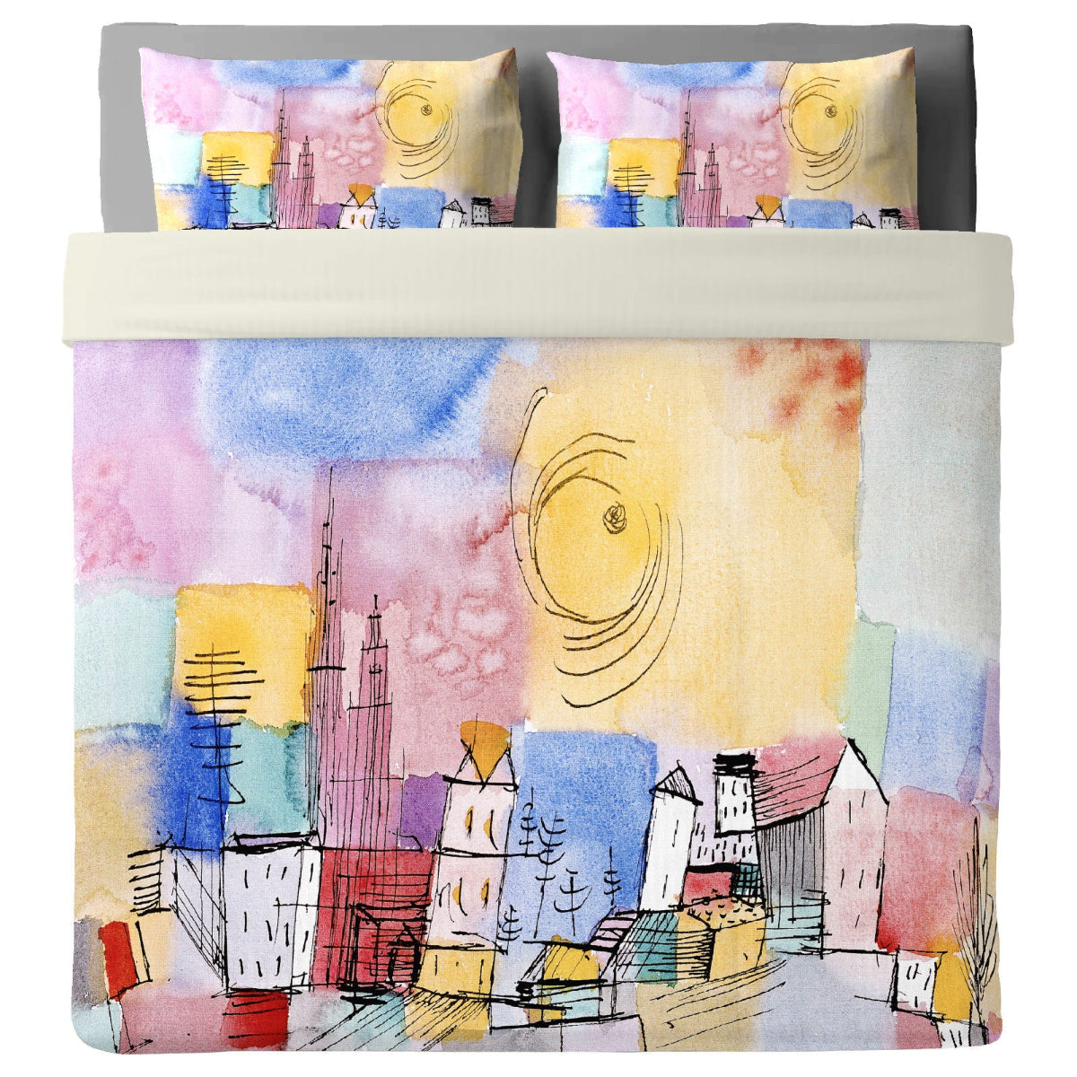 Lenzuolo Copriletto con federe KLEE - PANORAMA CITTADINO
