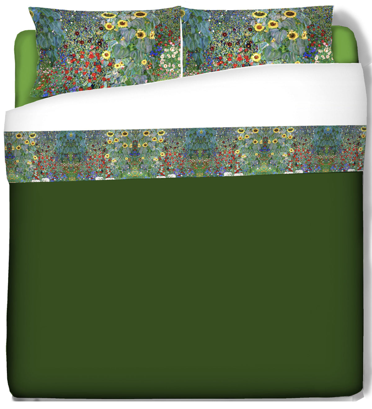 Lenzuolo con federe - Klimt - Giardino con Girasoli