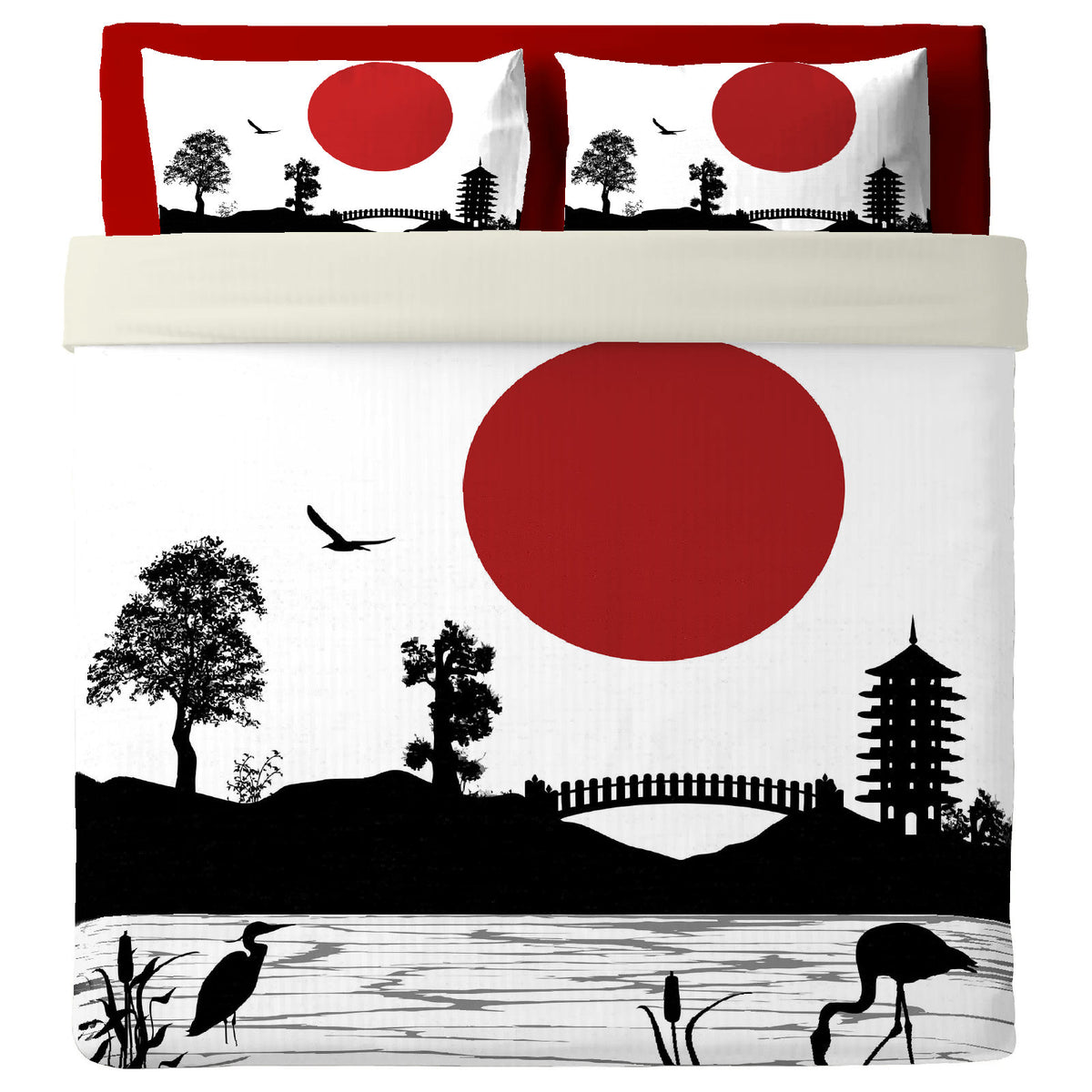 Bedsheet with pillowcases Hokusai - Love letter