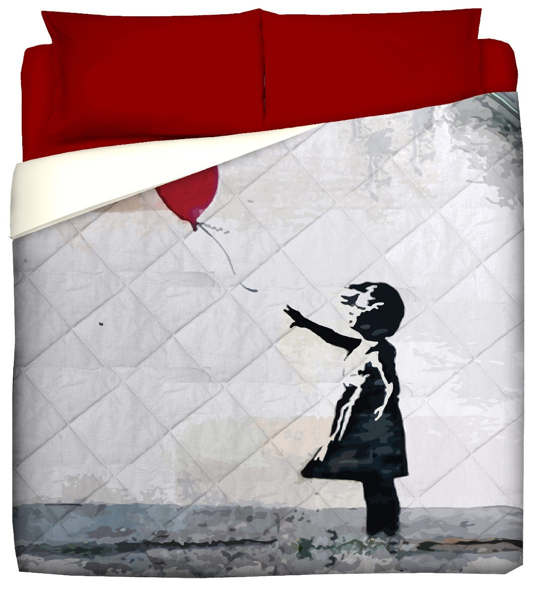 Light quilt - Street art - Girl with love ballon