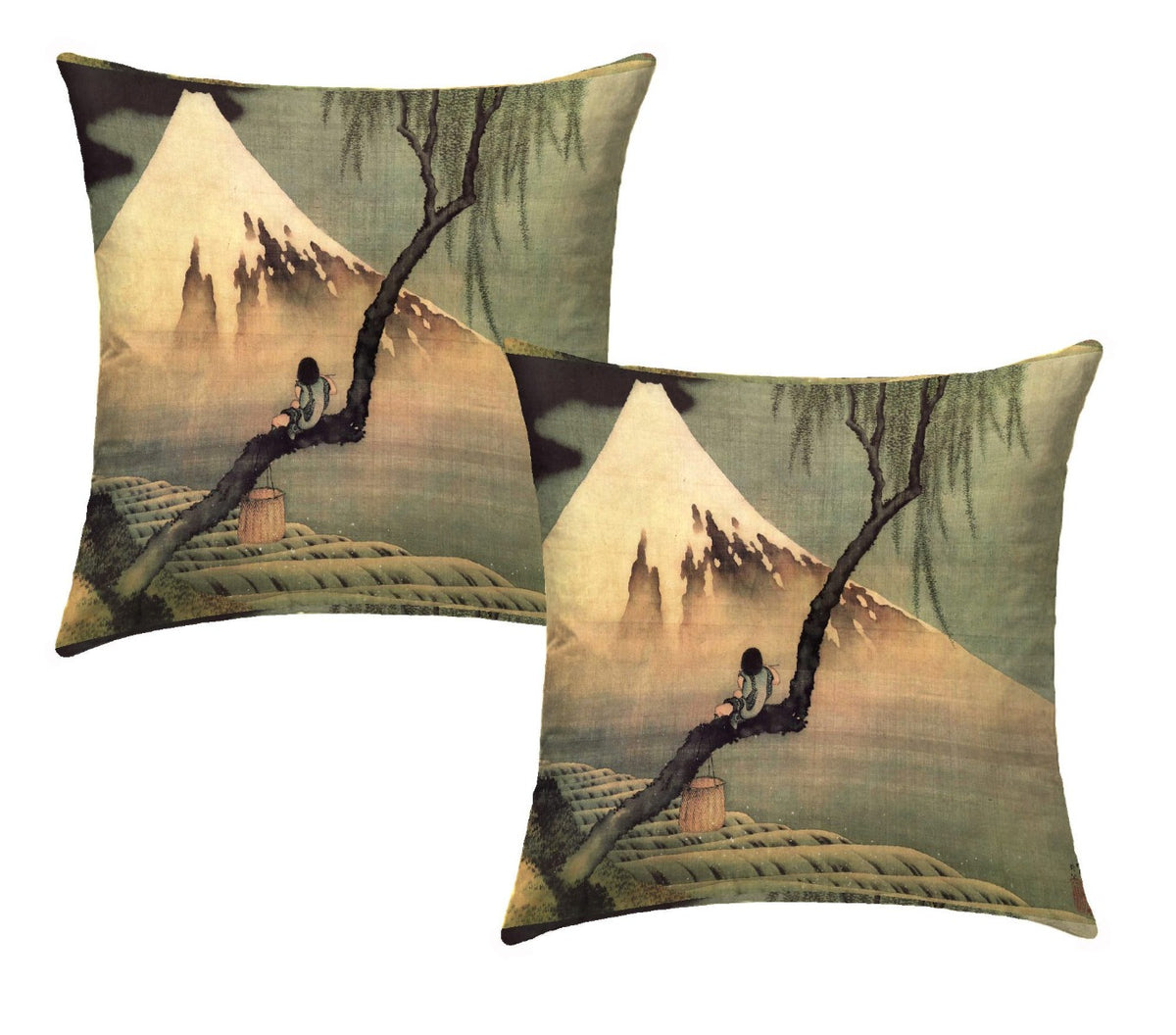 Couple Cushion Covers Hokusai Boy on a tree