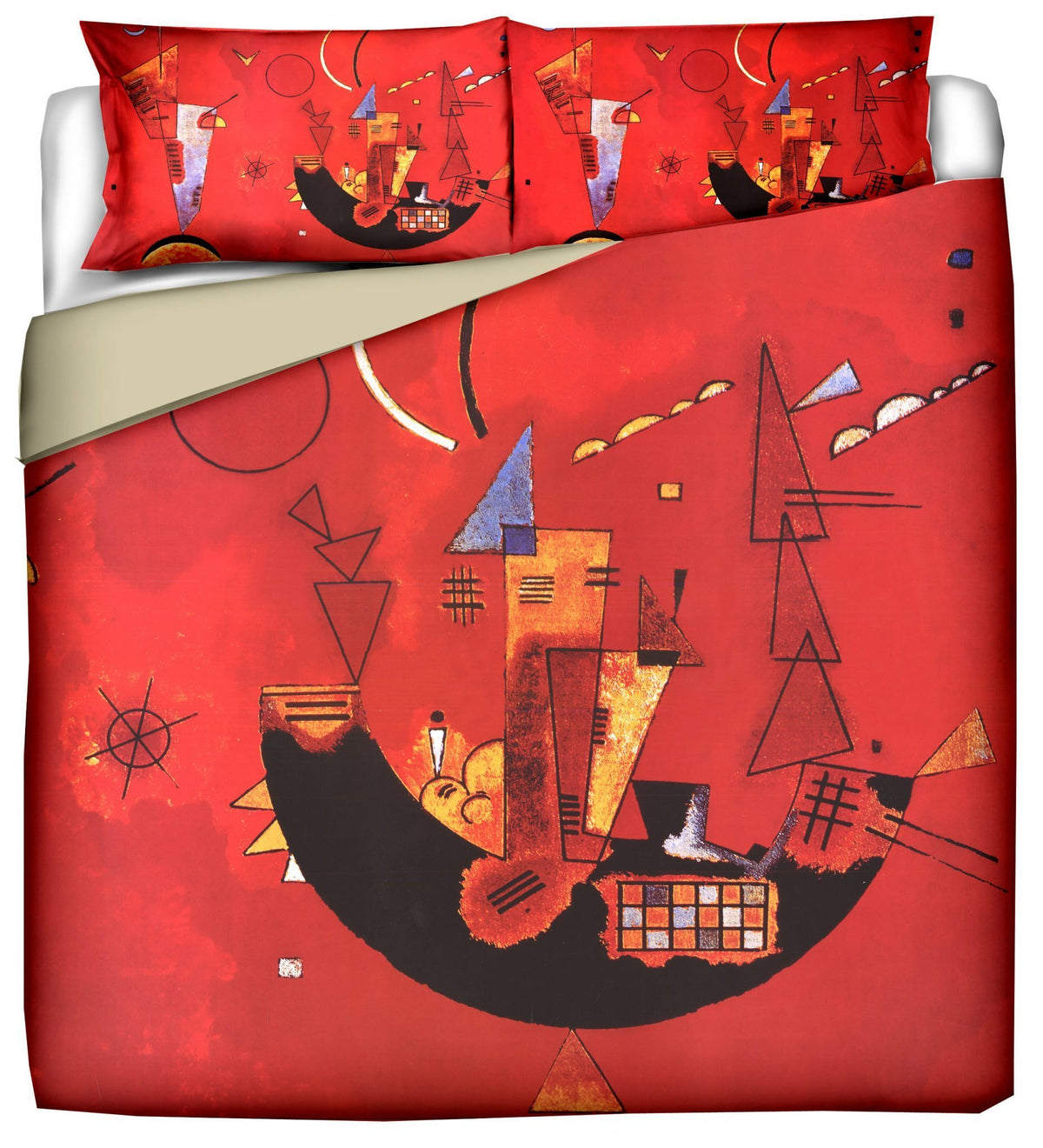 Duvet cover with pillowcases - Kandinsky- Red Universe