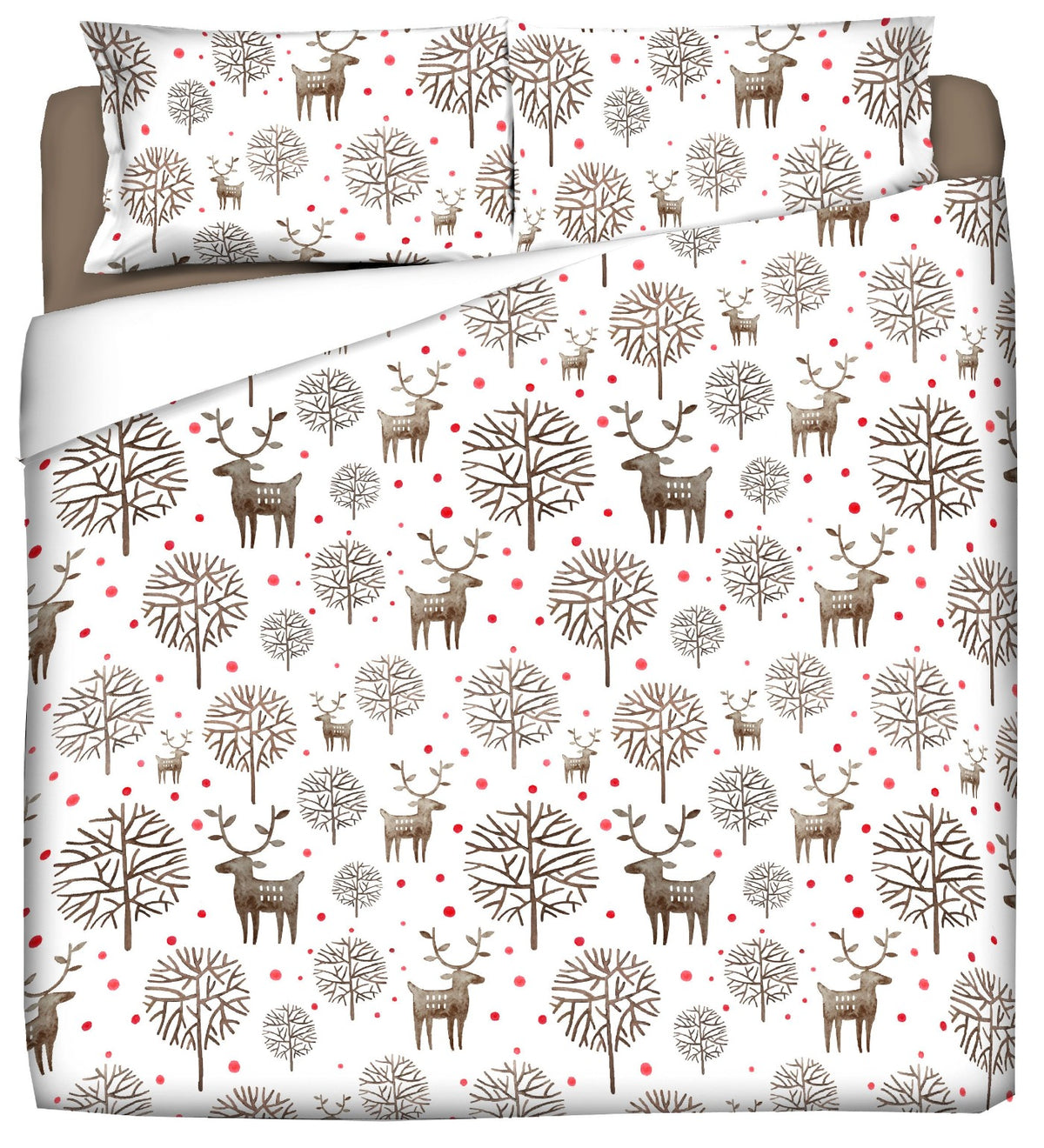 Duvet cover with pillowcases - REINDEER'S WOOD