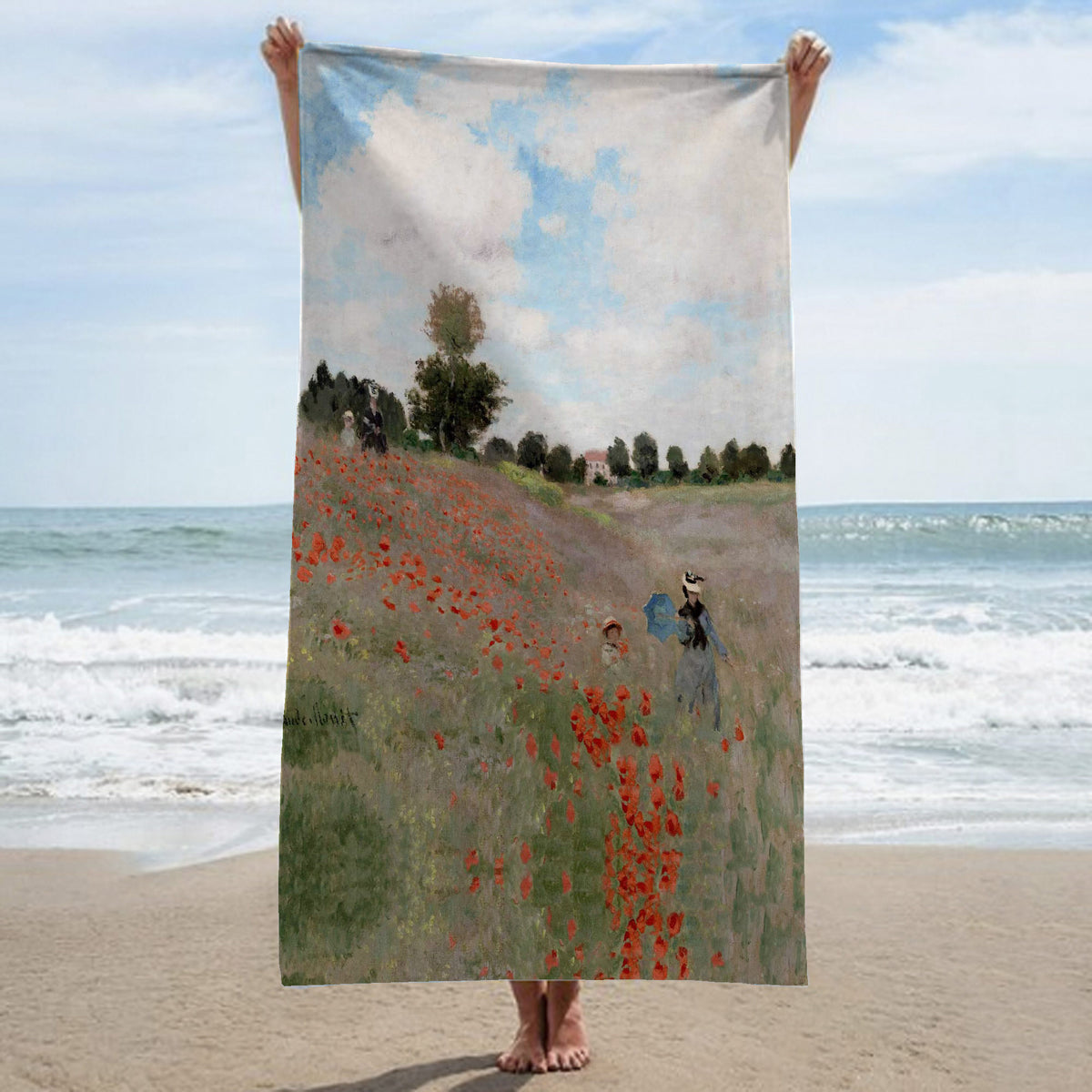 Beach towel - MONET - POPPY FIELD